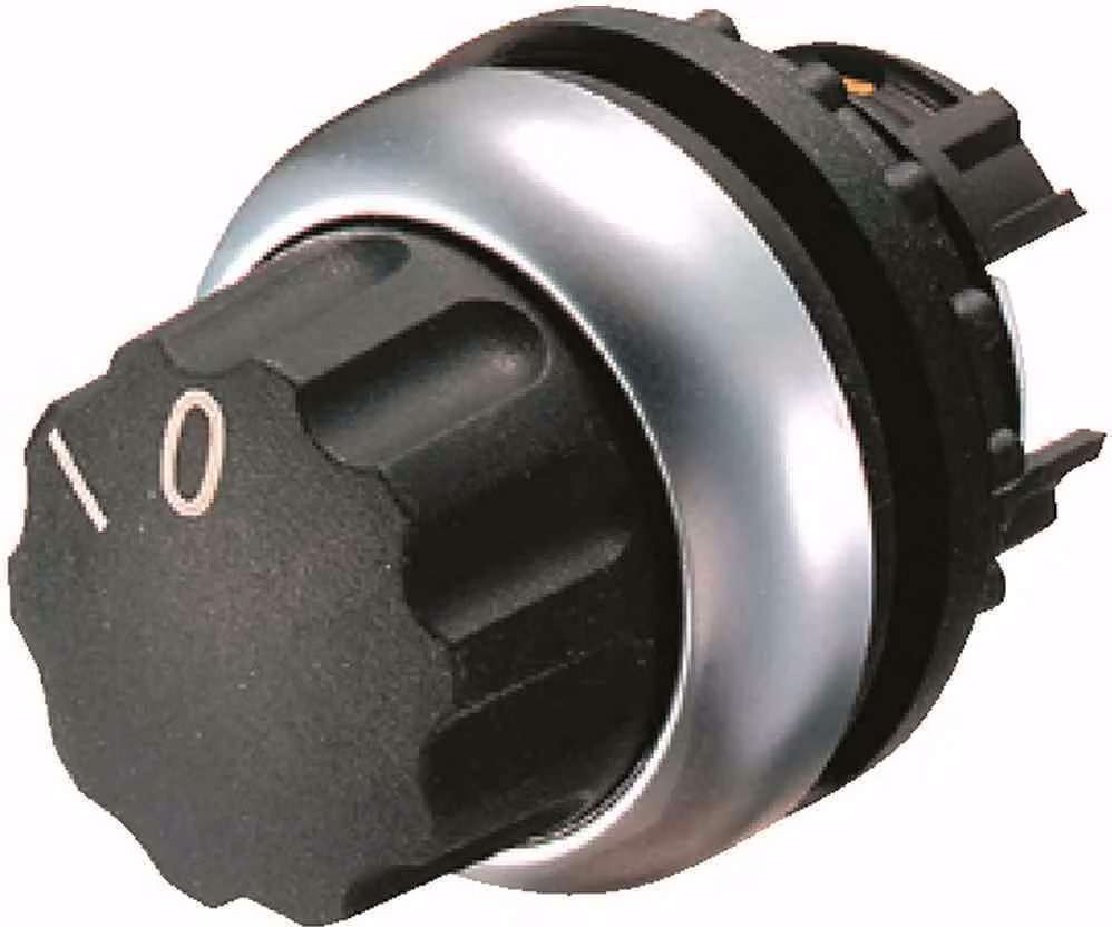 Eaton PowerWare Eaton 216853 M22-W Pulsante di selezione Anello anteriore Interruttore rotante in plastica Nero 1 pz.