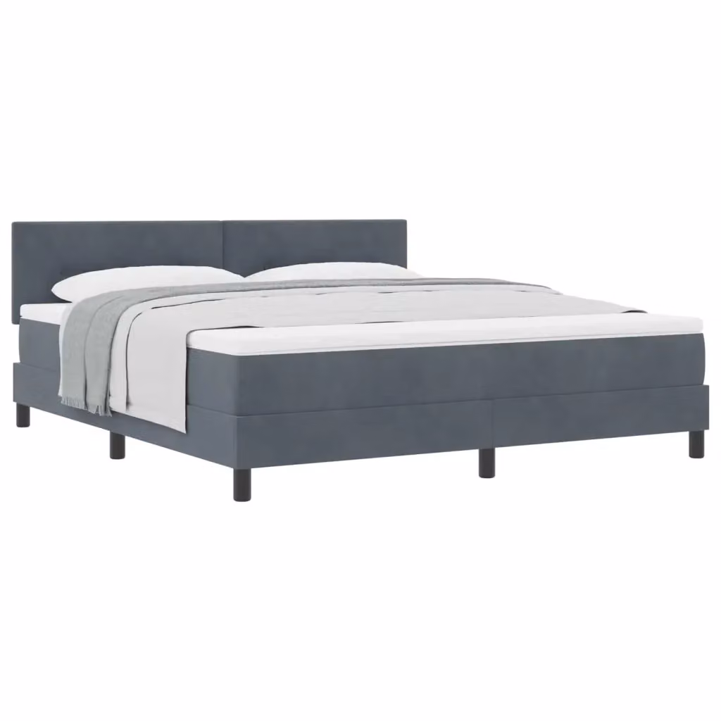 Letto matrimoniale con testiera in velluto grigio vidaXL L/P/H: 180 x 200 x 183 cm – 2