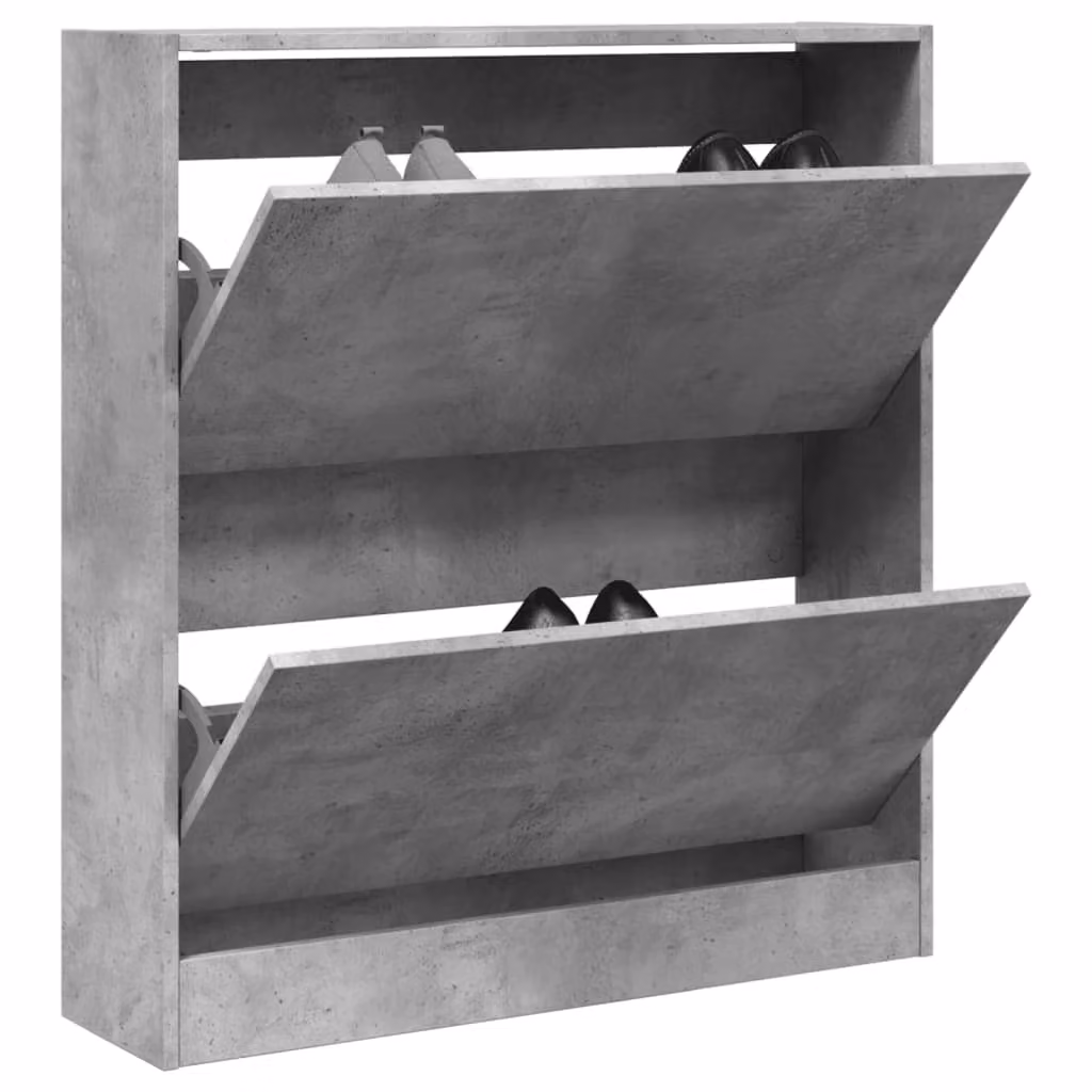 Scarpiera moderna vidaXL in legno Grigio opaco L: 80 cm, P: 21 cm, H: 87,5 cm