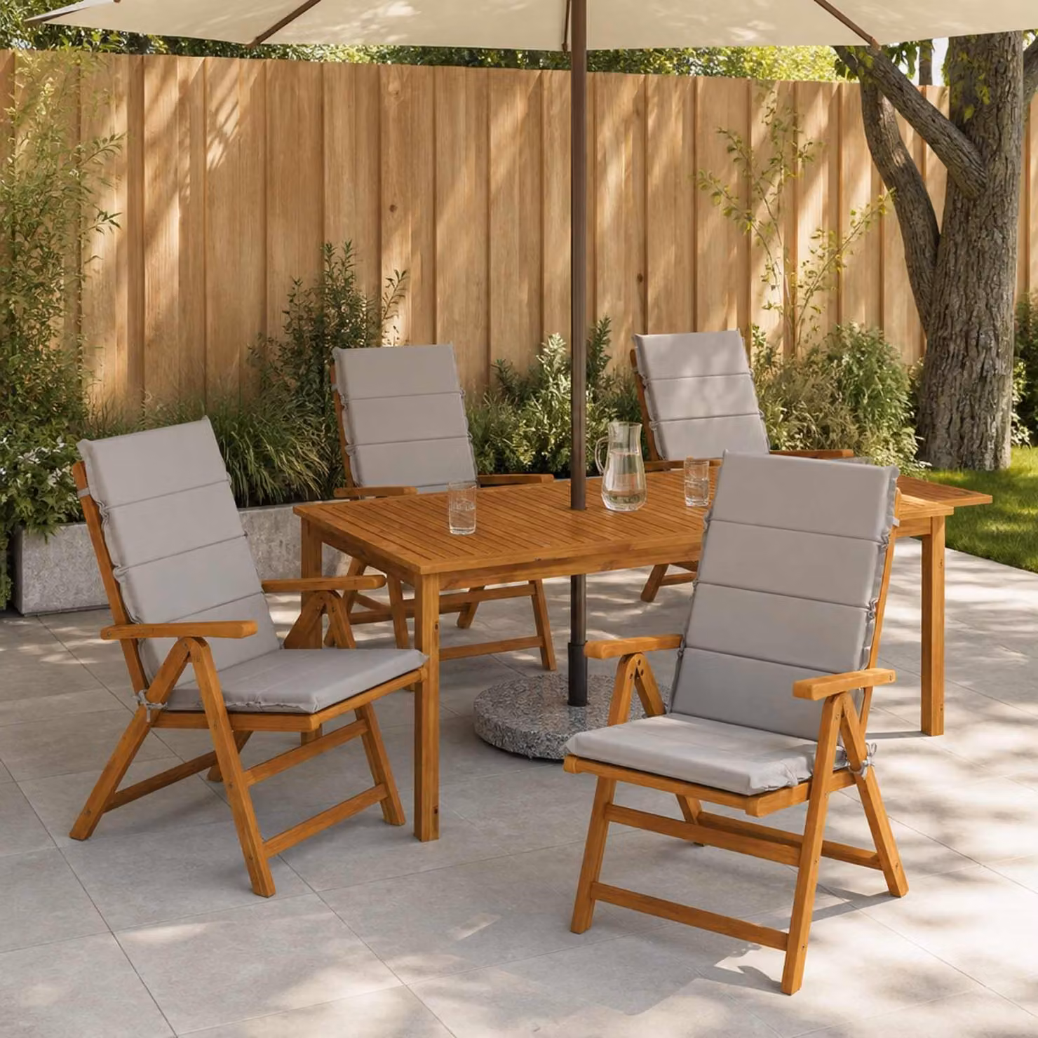 vidaXL Cuscini Bhair Alto Schienale in 4 Pezzi GEMERT 100% Poliestere
