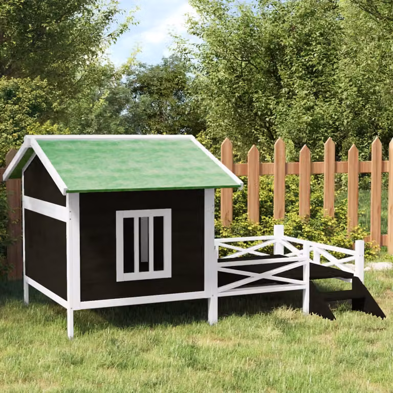 Cuccia per cani vidaXL in legno di pino massello grigia L: 159 cm, P: 120 cm, H: 88,5 cm
