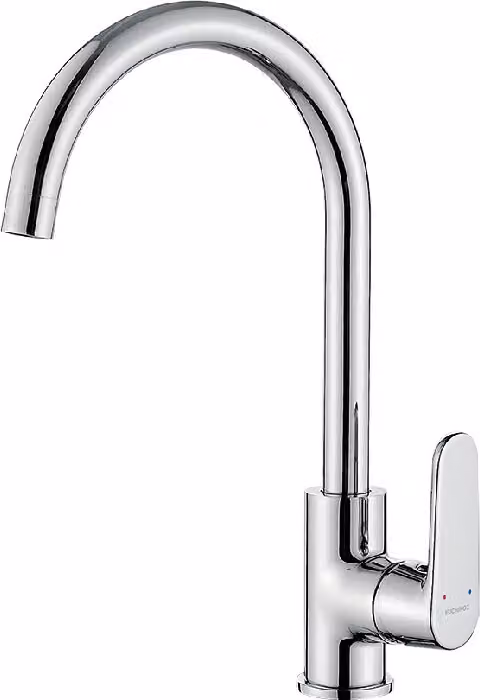 Miscelatore per lavabo a U con bocca d'erogazione argentata Dima
