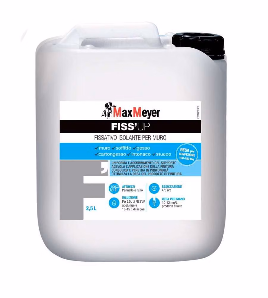 MaxMeyer Fissativo Trasparente Fiss'Up per Adesione Pittura 2,5L