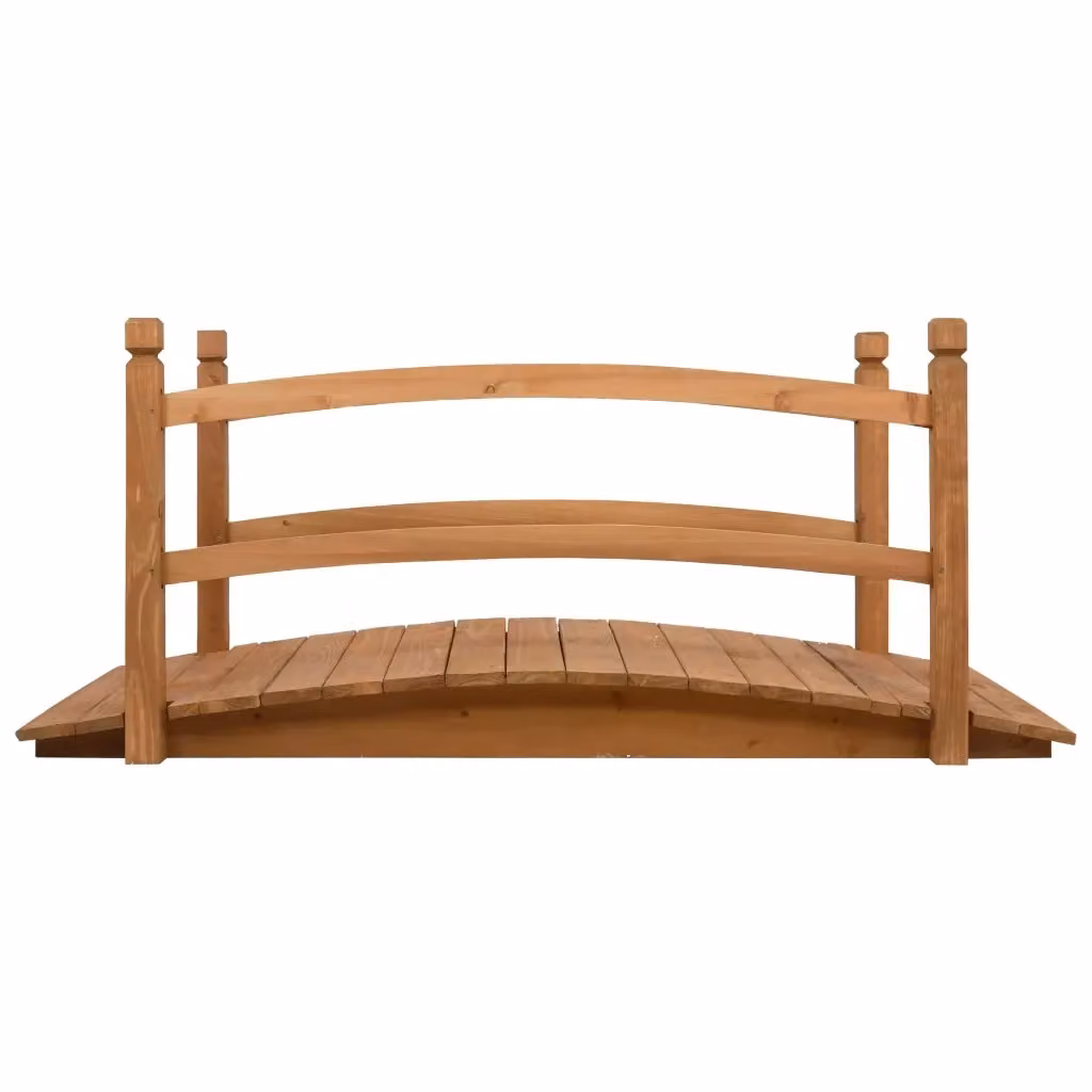Ponte da Giardino in Legno Massello di Abete Marrone L/P/H: 140 x 60 x 60 cm – 2
