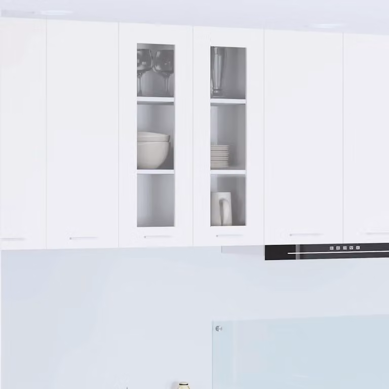 vidaXL Armadio pensile da cucina moderno in MDF Bianco L: 60 cm, P: 31 cm, H: 80 cm