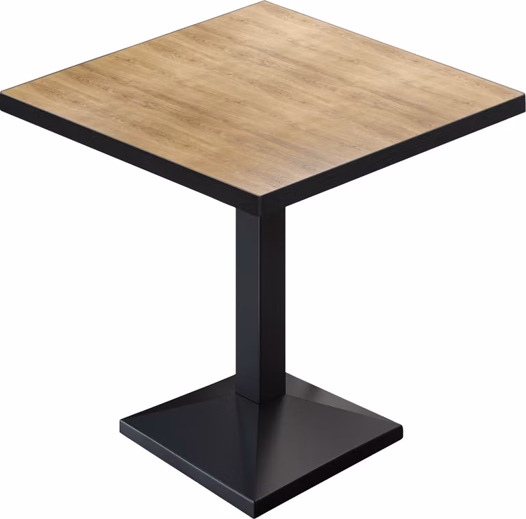 BPA | Tavolino da bistrot | Quadrato | Bordo nero | 60 x 60 x 78,5 cm | Rovere / Nero | Tavolino da bistrot / Tavolino da ristorazione