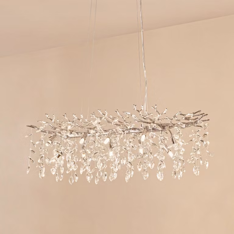 Lampada a sospensione in cristallo Bellora Lucande, dimmerabile, Cromo / Argento, Soggiorno / Sala da pranzo, Cristallo, Moderno, Lampada a sospensione