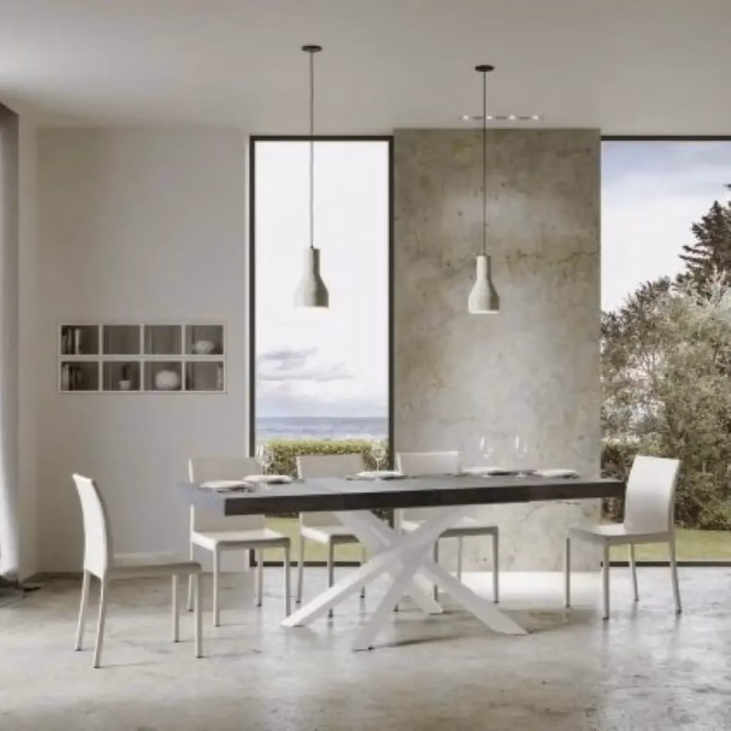 Tavolo allungabile Itamoby Volantis Premium rettangolare colore noce e bianco L: 120-224 cm, P: 90 cm – 2