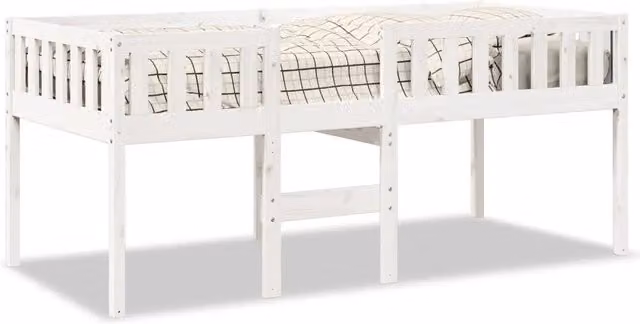 Letto per Bambini | Letto Infantile | Lettino senza Materasso Bianco 90x190cm Massello Pino