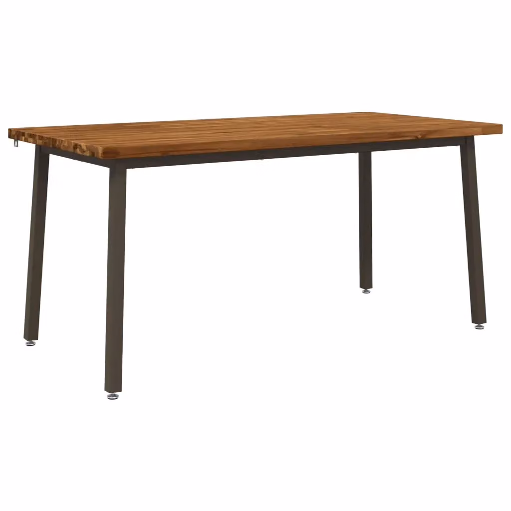Tavolo da pranzo rettangolare moderno vidaXL in legno di acacia e metallo marrone L: 160 cm, P: 80 cm, H: 75 cm