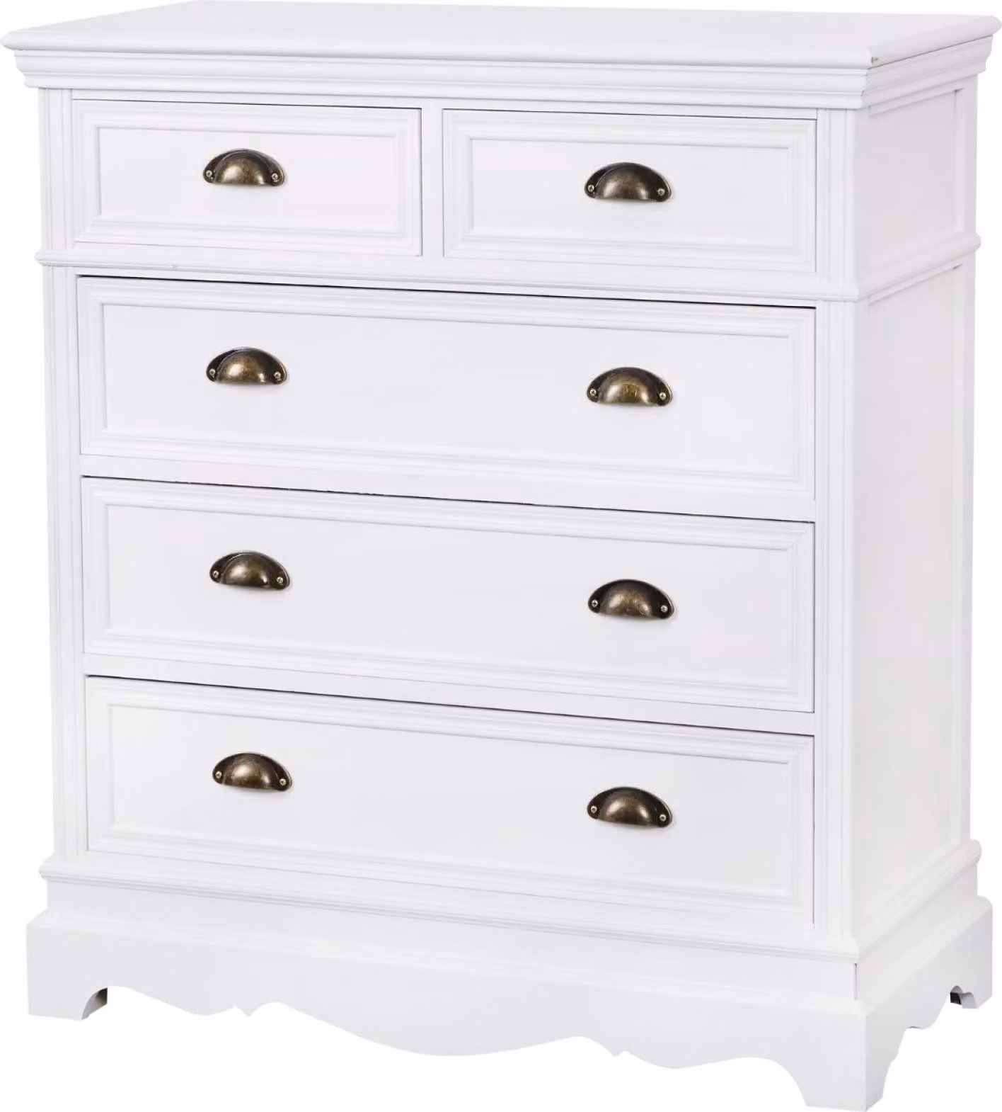 FURNLUX Cassettiera Latina Bianco E Nero 85cm / Colore principale: Bianco / Dimensioni: 85 x 95 x 40 cm
