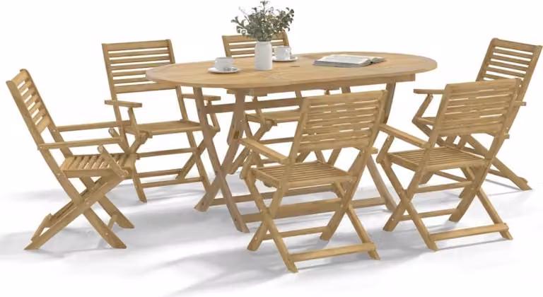 Maison Exclusive - Set da pranzo da giardino in legno massello di acacia, 7 pezzi