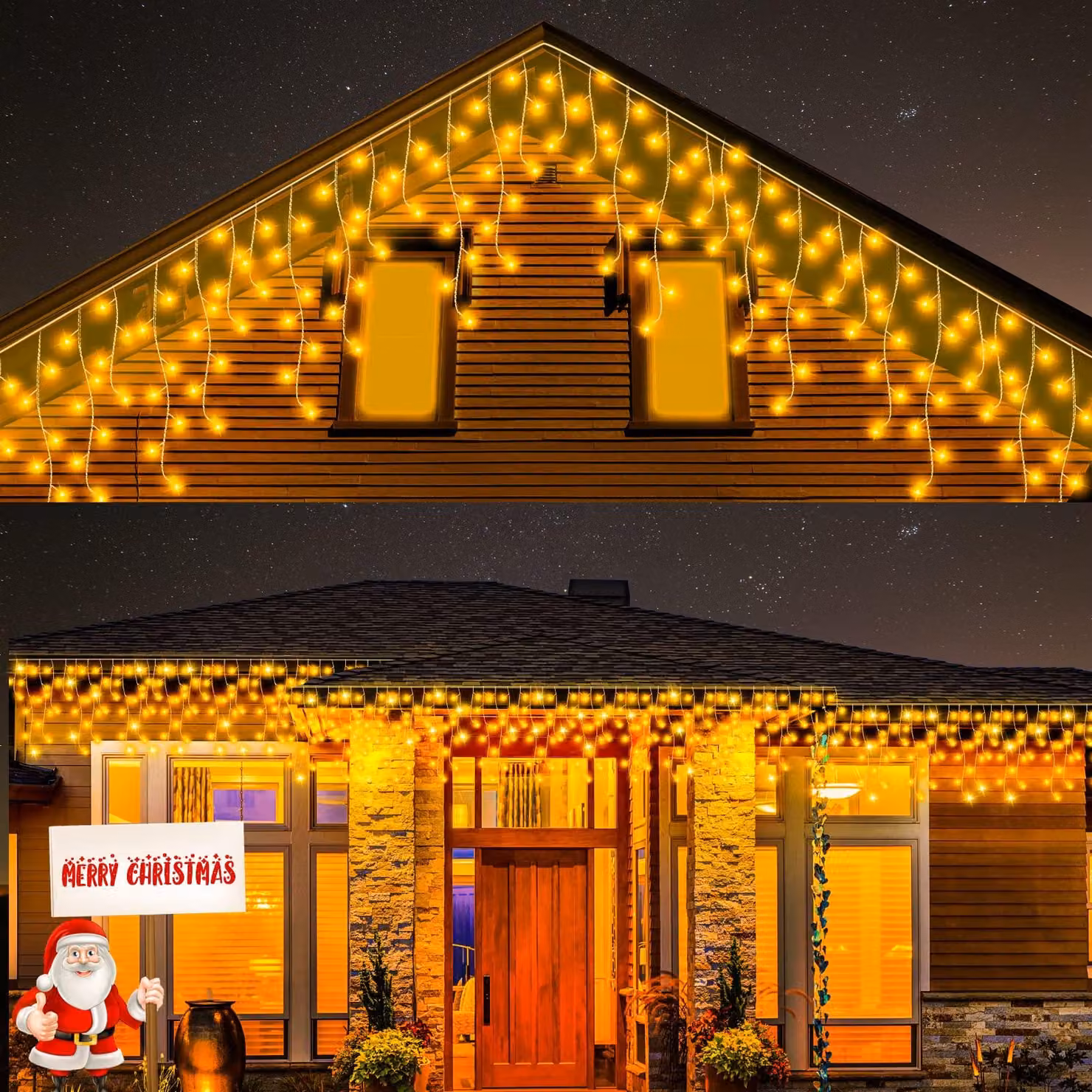 Trasformatore LED da 31V, 6W, con timer e memoria, grado di protezione IP44 + Catena luminosa a forma di cristalli di ghiaccio