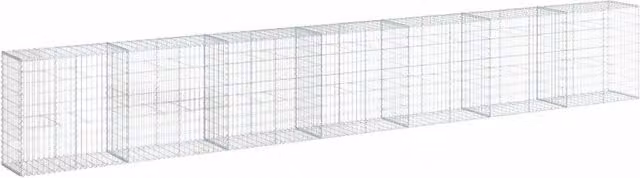 Cesto Gabbione con Copertura 700x50x100 cm in Ferro Zincato