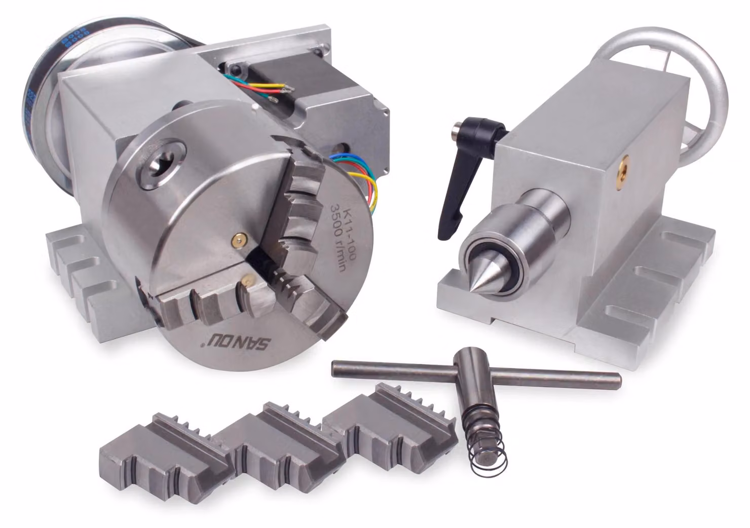 Kit per mandrino e asse rotante CNC, di alta precisione, con struttura metallica resistente e duratura, modello K11-80mm