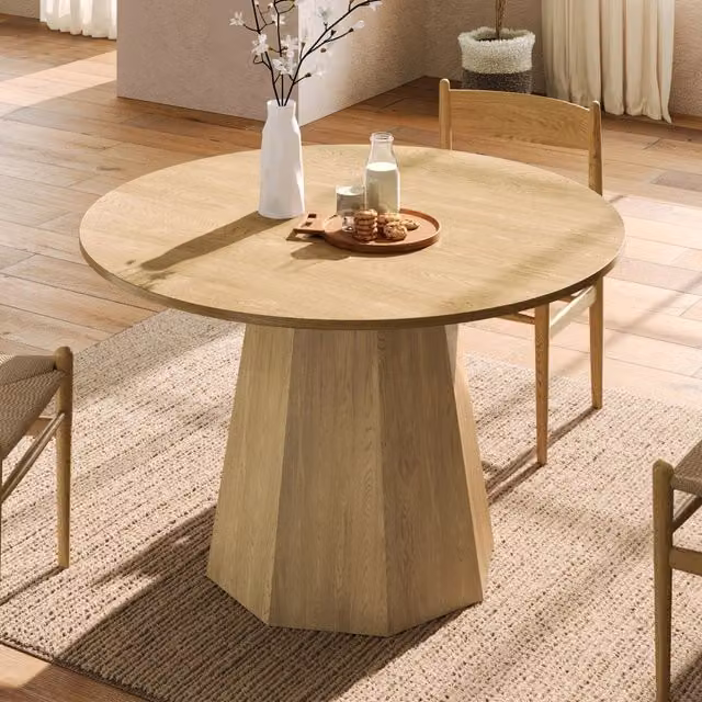 Tavolo da Pranzo Rotondo ¨C Xylo ¨C Rovere, 120x120 cm, 4-6 Persone