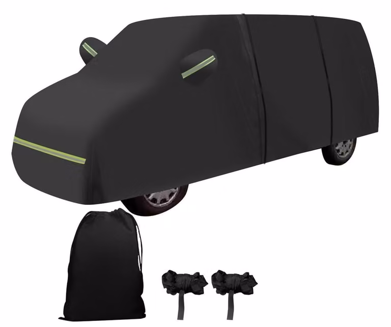 Copertura per garage, adatta per furgoni VW T4 a passo corto prodotti dal 1995 al 2004, modello 210D, impermeabile, con fodera in cotone, chiusura a zip e resistente al vento