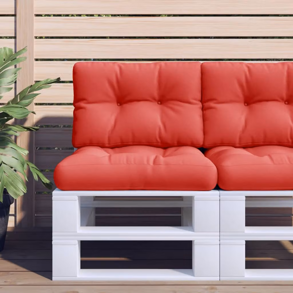 Cuscino per Pallet vidaXL Rosso in Tessuto Idrorepellente e Resistente ai Raggi UV L: 60 cm, P: 40 cm, H: 12 cm