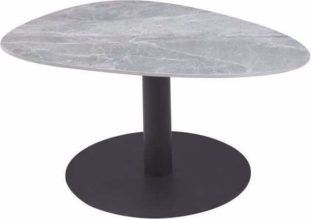 Tavolino Plectrum Casa Collection Grigio Marmorizzato con Base Nera L: 80 cm, P: 60 cm, H: 40 cm