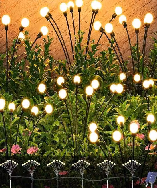 Illuminazione solare: set da 6 lampadine a forma di lucciola con telecomando - 8 modalità, impermeabili, per il patio