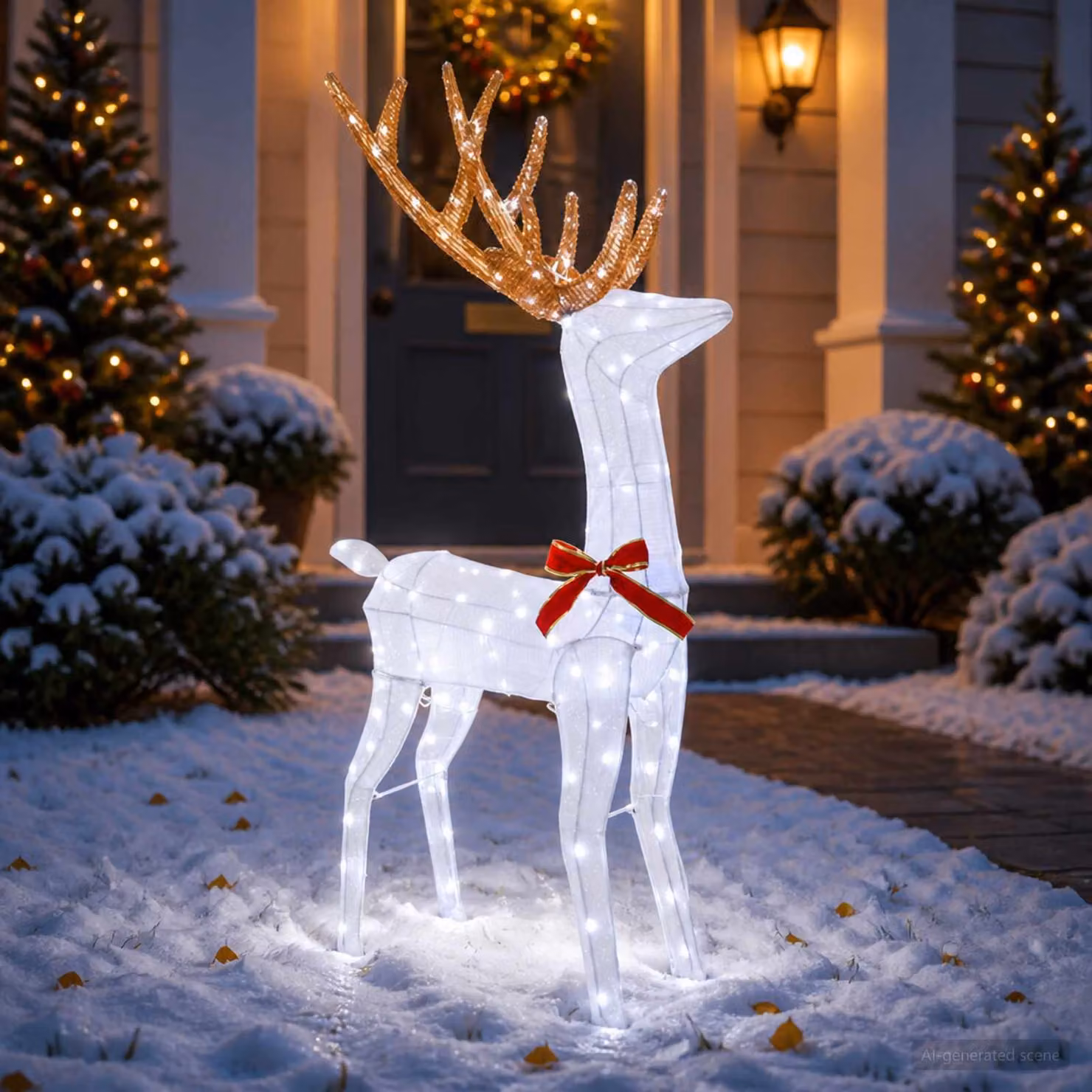 vidaXL Renna di Natale 3D LOVIISA 140 LED Bianco freddo