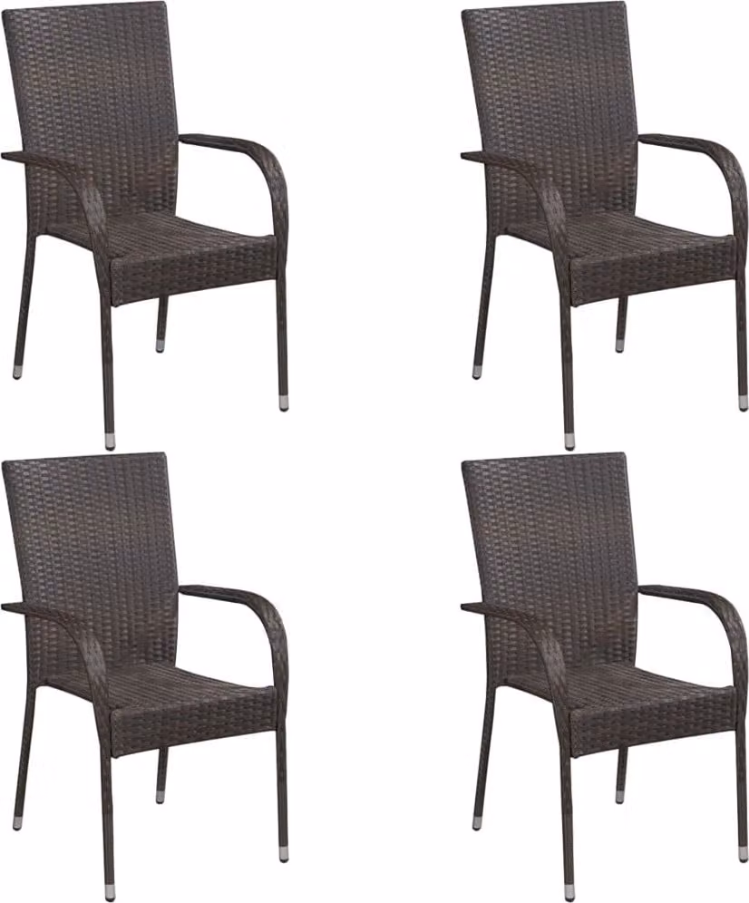 vidaXL set da pranzo da giardino 5 pezzi marrone