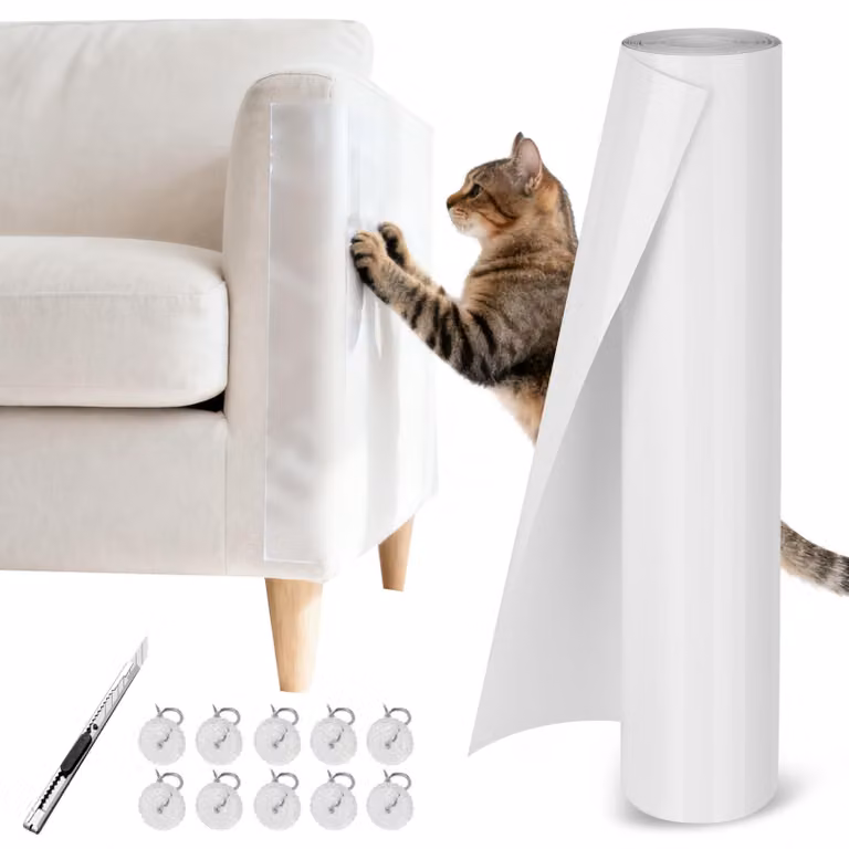 Pellicola protettiva autoadesiva per lettiere per gatti - 5m x 30cm, flessibile e tagliabile