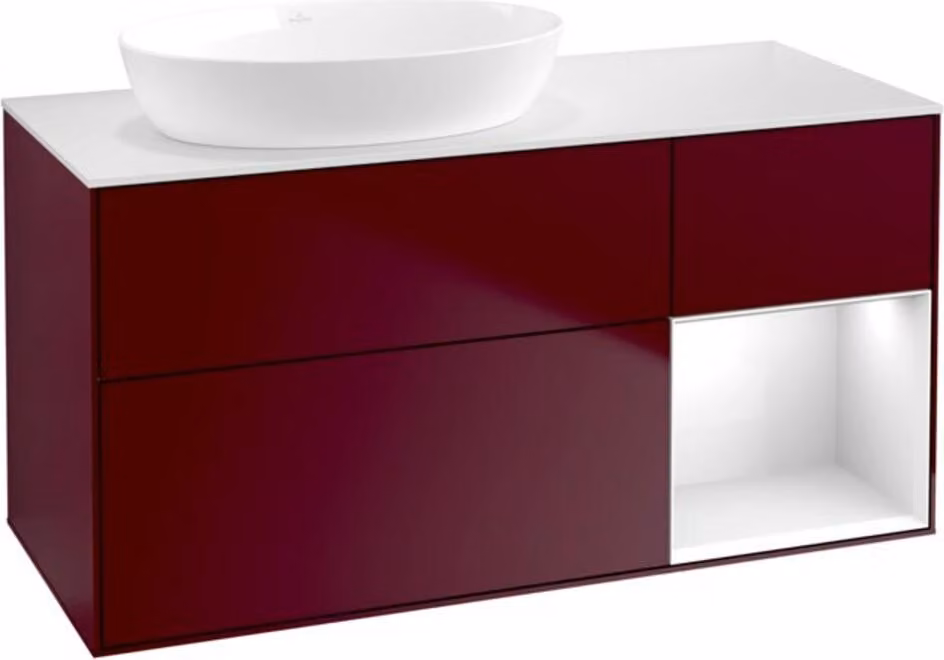 V&B mobile lavabo Finion 120cm, Pl wh. w, Reg glo wh. Lac, Peo m