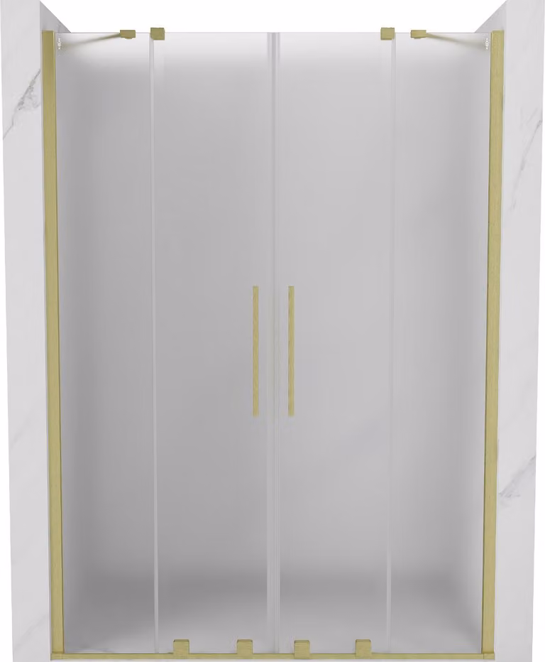 Mexen Velar Duo porta doccia scorrevole 150 cm, smerigliata, oro spazzolato - 871-150-000-32-55