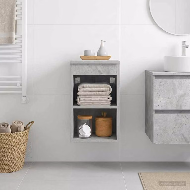 Armadio da bagno moderno vidaXL In-between Grigio Cemento, L/P/H: 30 x 41 x 50 cm