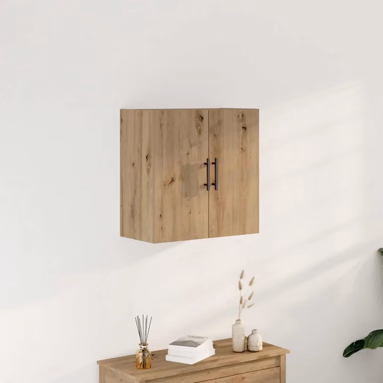 Armadietto a muro moderno vidaXL in legno marrone con ante a battente e ripiani interni L: 60 cm, P: 31,5 cm, H: 60 cm