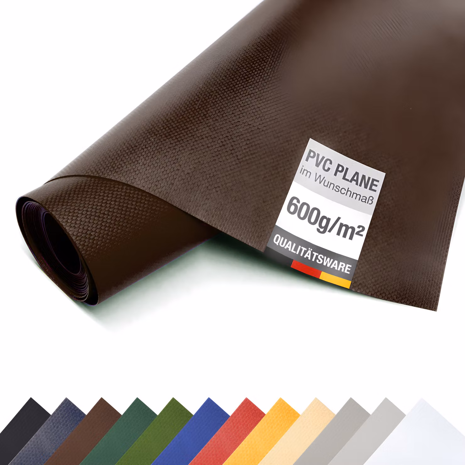 Telone in PVC per camion 600 g/m² al metro telone opaco (marrone, 3m x 6m)