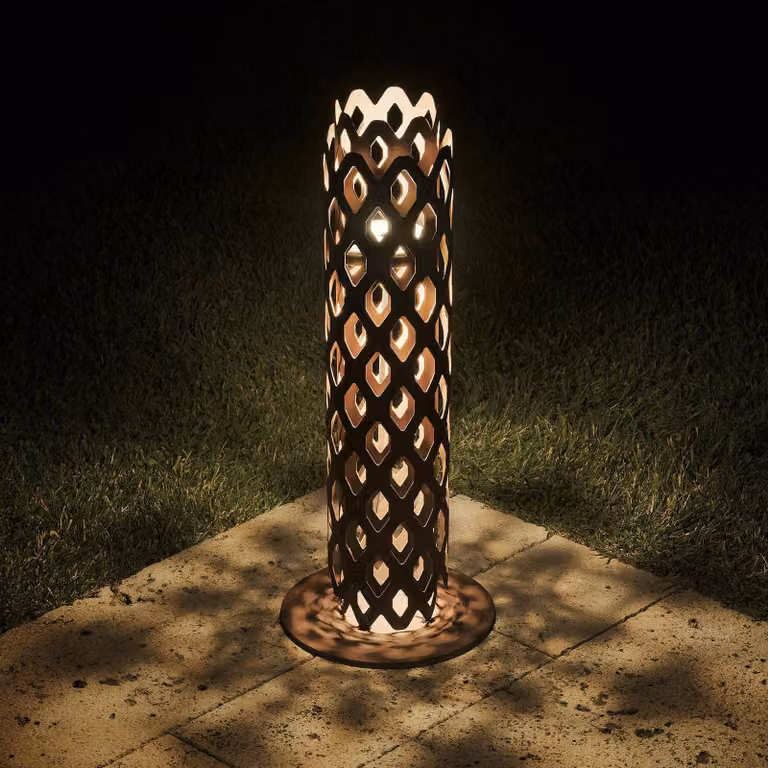 Slamp Lampioncino da giardino Charlotte, Marrone / Ruggine, Acciaio Inox, Design, Lampada da esterni