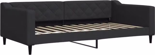 Letto singolo | Letto per adulti | Letto da Giorno Nero 100x200 cm in Tessuto
