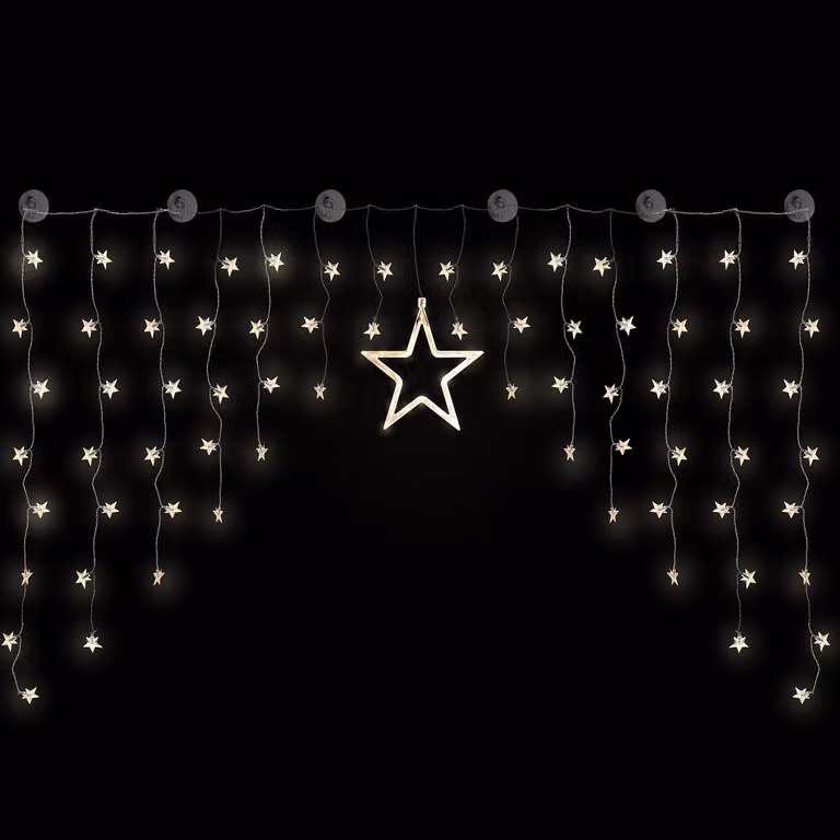 Tenda luminosa a LED "Pioggia di stelle" con 90 LED