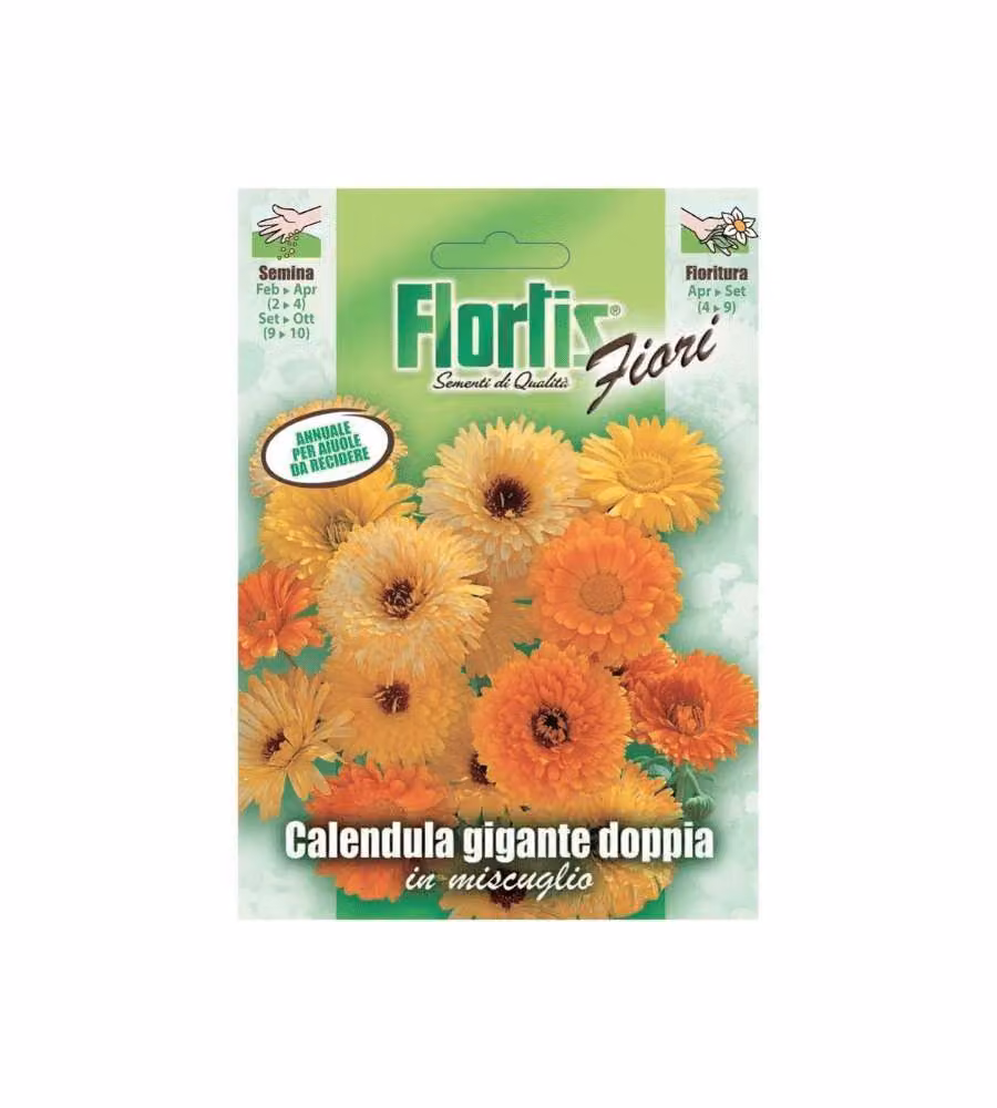 Flortis Semi in busta Calendula gigante doppia mix - Fiori doppi