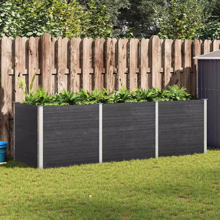 Fioriera Rialzata da Giardino vidaXL in WPC Grigio L: 300 cm, P: 100 cm, H: 91 cm