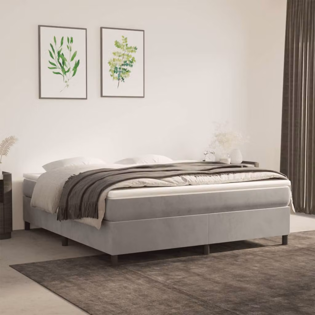 Coprimaterasso traspirante vidaXL in poliestere, disponibile in bianco o grigio, L/P/H: 180 x 210 x 5 cm