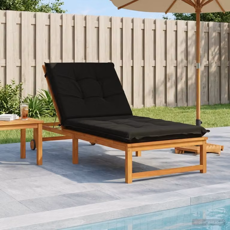 vidaXL Cuscino per Lettino GEMERT Nero in 100% Poliestere L: 190 cm, P: 80 cm, H: 9 cm