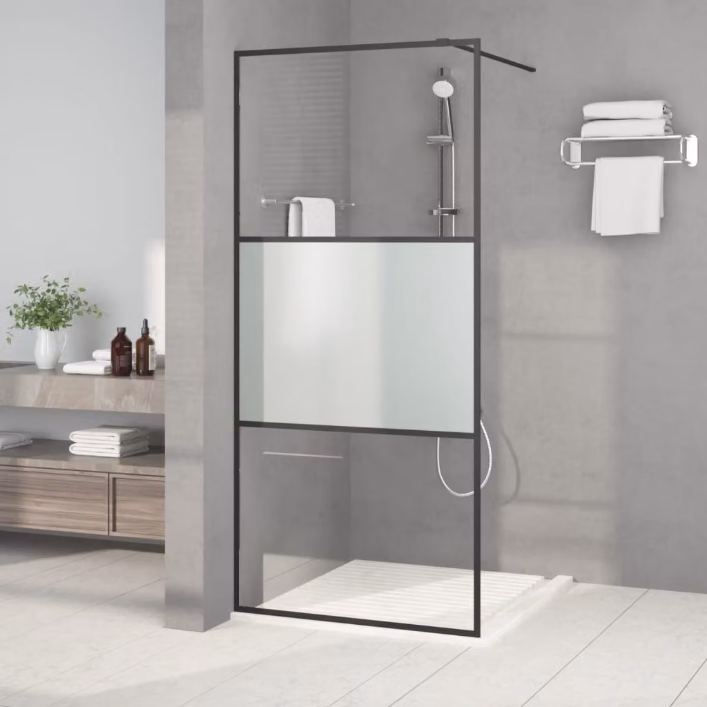 Parete Doccia Walk in vidaXL in Vetro Semi Smerigliato, L: 90 cm, H: 195 cm – 1