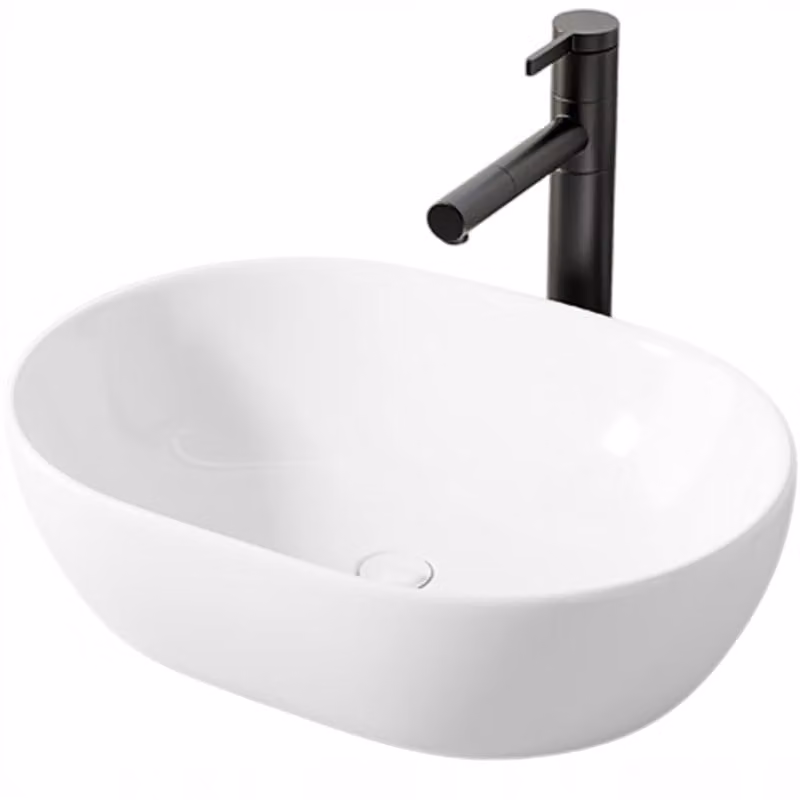 Lavabo da appoggio in Vetroceramica bianco 49 x 35 cm
