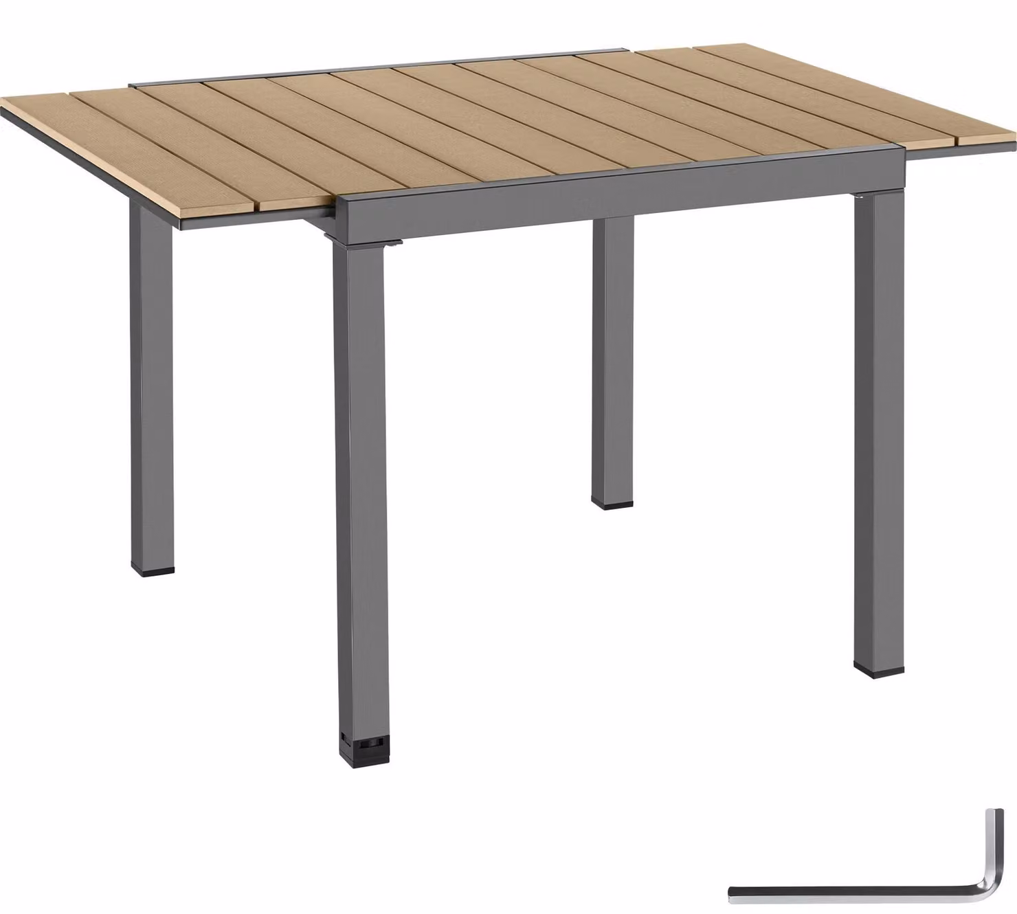 Tavolo da giardino in alluminio tectake® Inca, per 4-6 persone, allungabile da 80 a 120 cm, dimensioni 80 x 74 cm