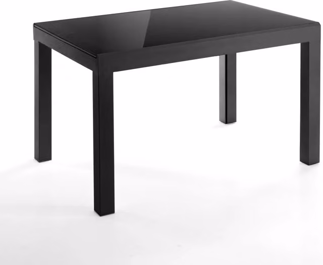 Tavolo allungabile in vetro temprato nero cm. H.75 x P.83 x L.120
