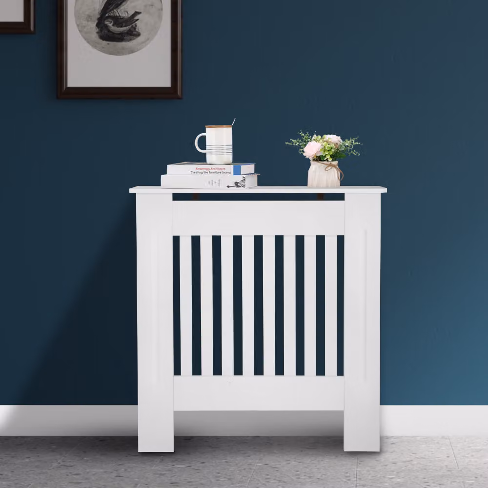 Copertura per radiatore ALIGHTUP, copertura per termosifone, radiatore, copriradiatore, copertura, rimovibile, MDF, 78 x 19 x 81,5 cm, bianco