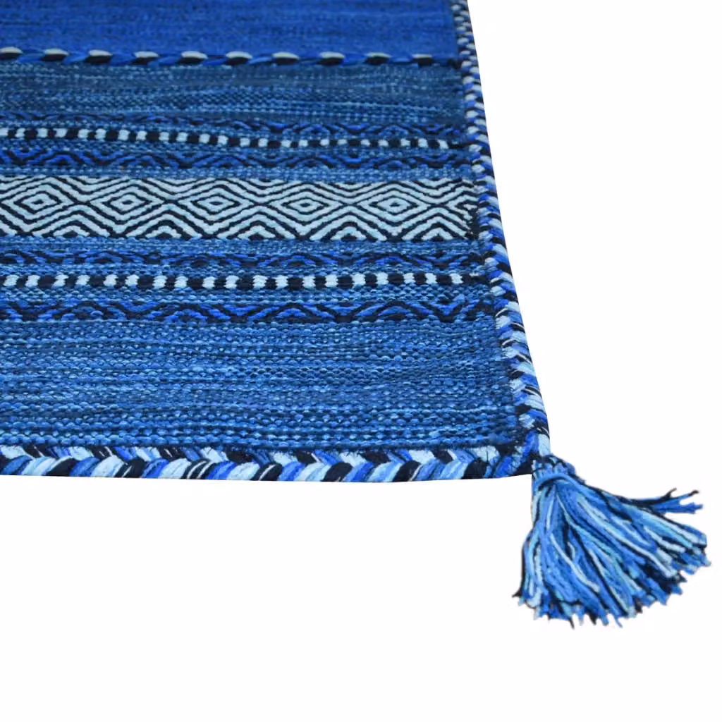 Tappeto Pierre Tappeti Antique Kilim Blu in Cotone e Ciniglia L: 160 cm, P: 230 cm – 2