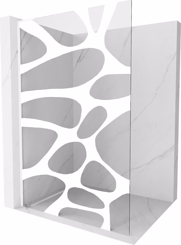 Mexen Kioto L parete doccia Walk-in 90 x 200 cm, onda bianca, bianco - 800-090-103-20-97