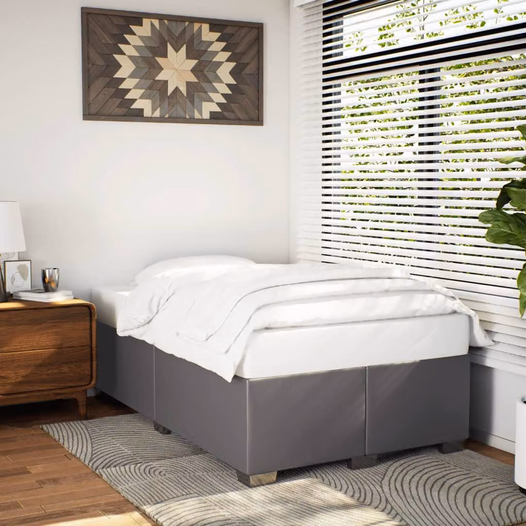 vidaXL Giroletto senza Materasso in Similpelle Grigio L/P/H: 120 x 190 cm – 1