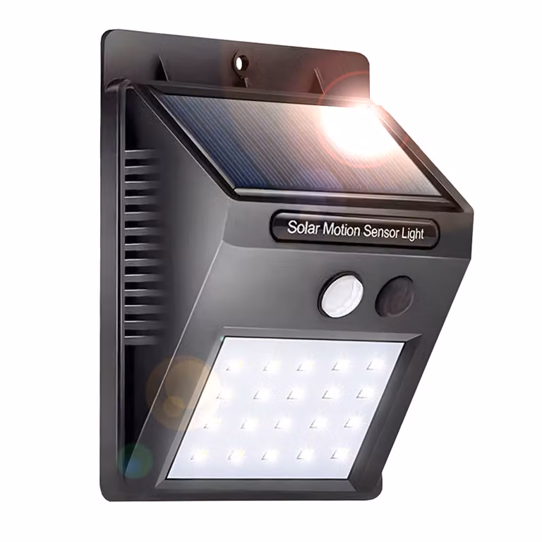 LUMILED lampada solare per esterni con rilevatore di movimento applique solare IP44 luce solare per giardino sicurezza applique da parete luce da esterno bianco freddo