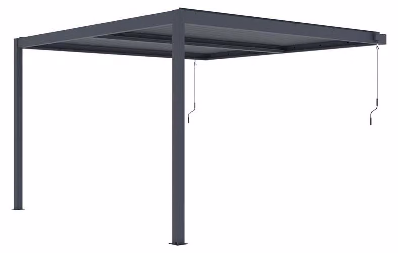 Pergola bioclimatica G21 Trenton 4x4 m, in alluminio antracite