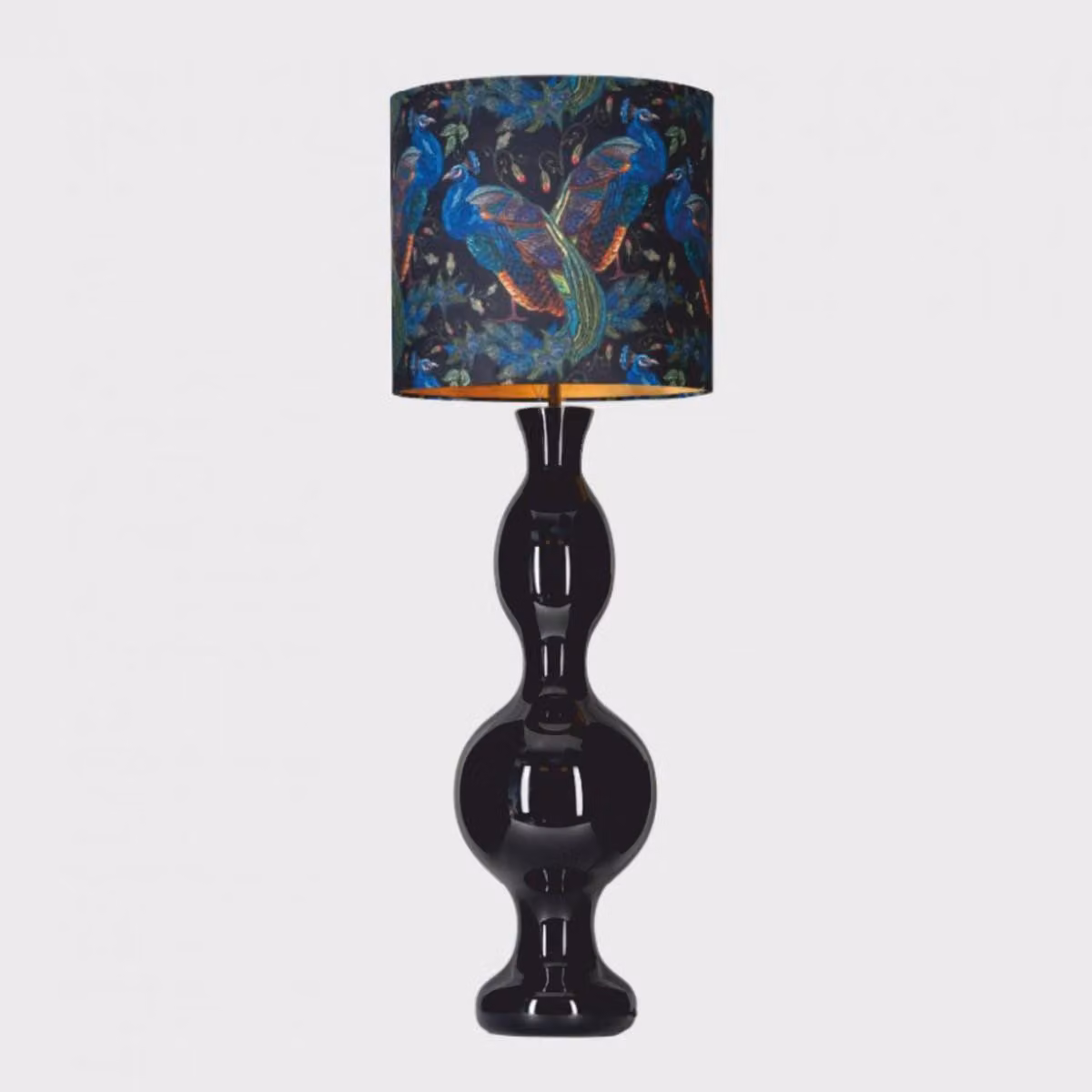 Lampada da terra Casa Padrino, design lussuoso, nera/colorata, altezza 128 cm - Lampada da terra in vetro rotondo